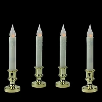 White & Gold LED C5 Flickering Window Christmas Candle Lamp With Timer