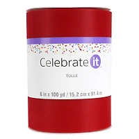 6" x 100yd. Red Tulle Mega Roll by Celebrate It™
