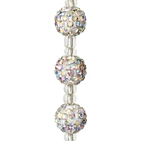 Crystal Aurora Borealis Studded Round Clay Beads, 10mm by Bead Landing™