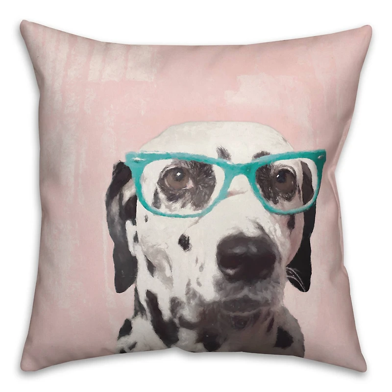 Nerdy Dalmation 2 Throw Pillow