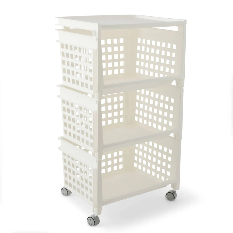 Design Ideas® 3-Tier Basket Shelf Rolling Cart