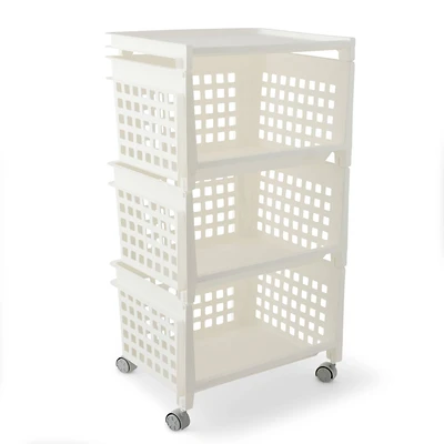 Design Ideas® 3-Tier Basket Shelf Rolling Cart