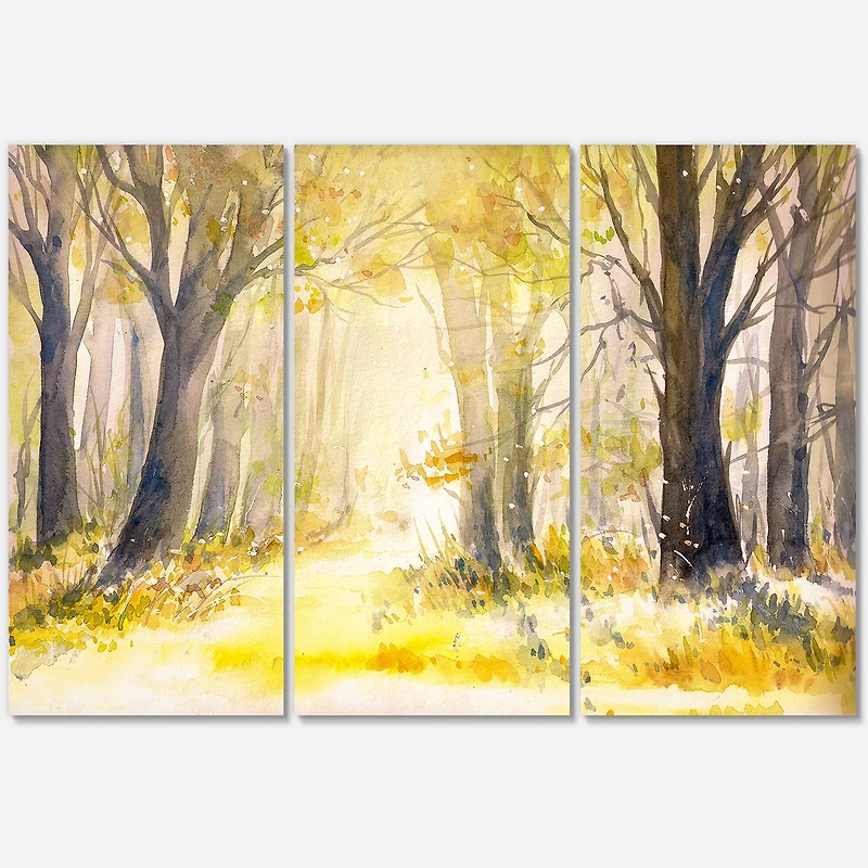 Designart - Bright Sunshine Through The Forest Trees I