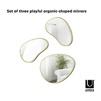 Umbra Brass Hubba Pebble Mirror Set 