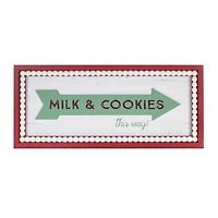 19.5" Framed Milk & Cookies Wall Sign