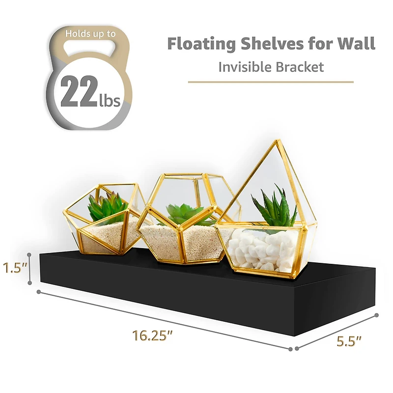 Sorbus Floating Faux Wood Shelf