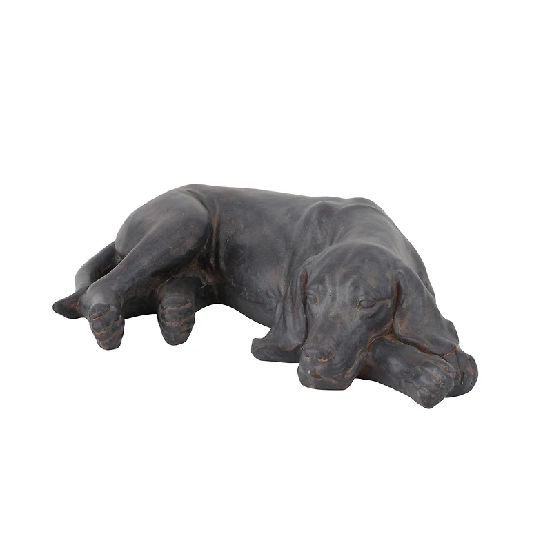 Black Modern farmhouse Dog Garden Sculpture, 23" x 13" x 6"