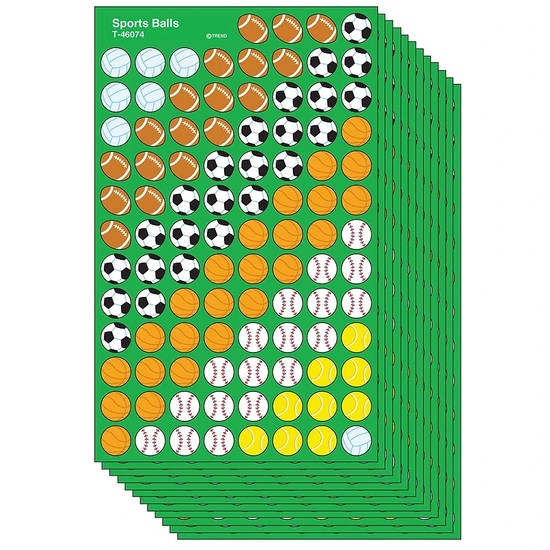 Trend Enterprises® superShapes Sports Balls Stickers, 12 Packs of 800ct.