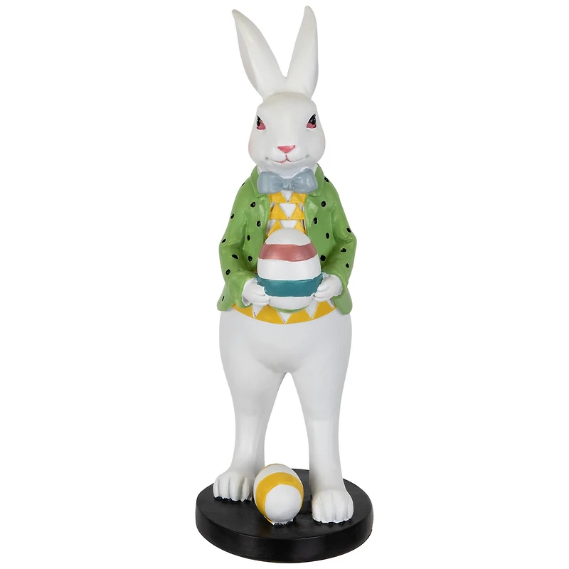 11.5" Rabbit Holding Easter Egg Outdoor Garden Statue