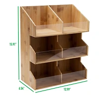 Mind Reader Brown 6-Section Coffee Condiment Organizer