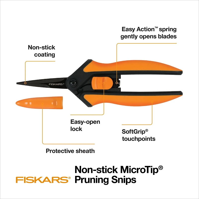 Fiskars® 6" Non-Stick Micro-Tip® Pruning Snips