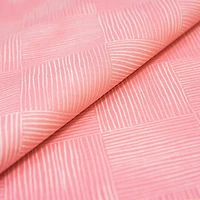 SINGER Floral Pastels Pink Stripe Cotton Fabric
