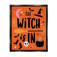 Stupell Industries Witch Is In Bold Cauldron Phrase Framed Floater Canvas Wall Art