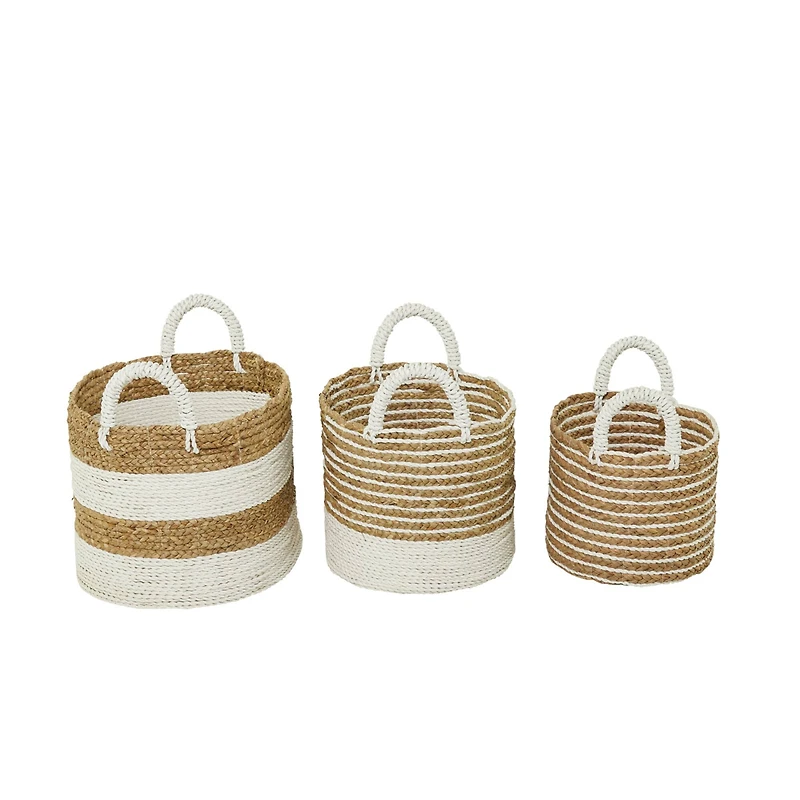 Brown Seagrass Bohemian Storage Baskets