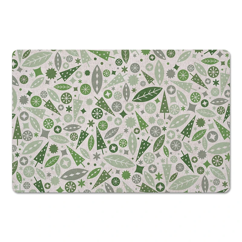Sage Midmod Christmas Floor Mat