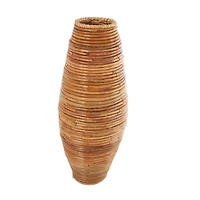 28" Brown Rattan Handmade Wrapped Vase