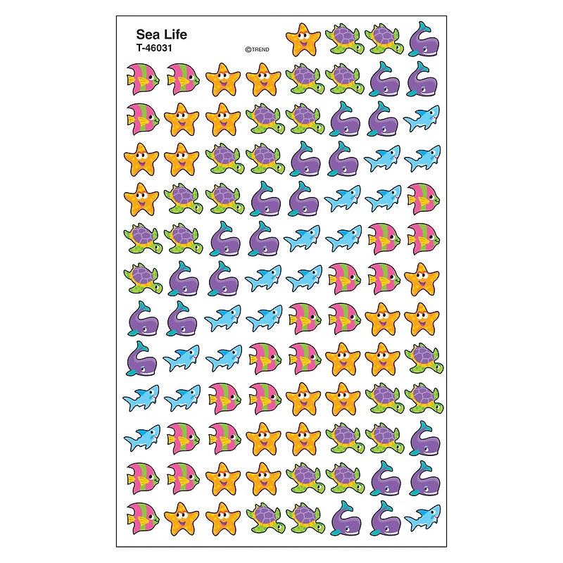 Trend Enterprises® superShapes Sea Life Stickers, 6 Packs of 800ct.