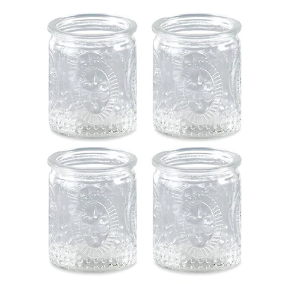 Kate Aspen® Vintage Clear Glass Tea Light Holder, 4ct.