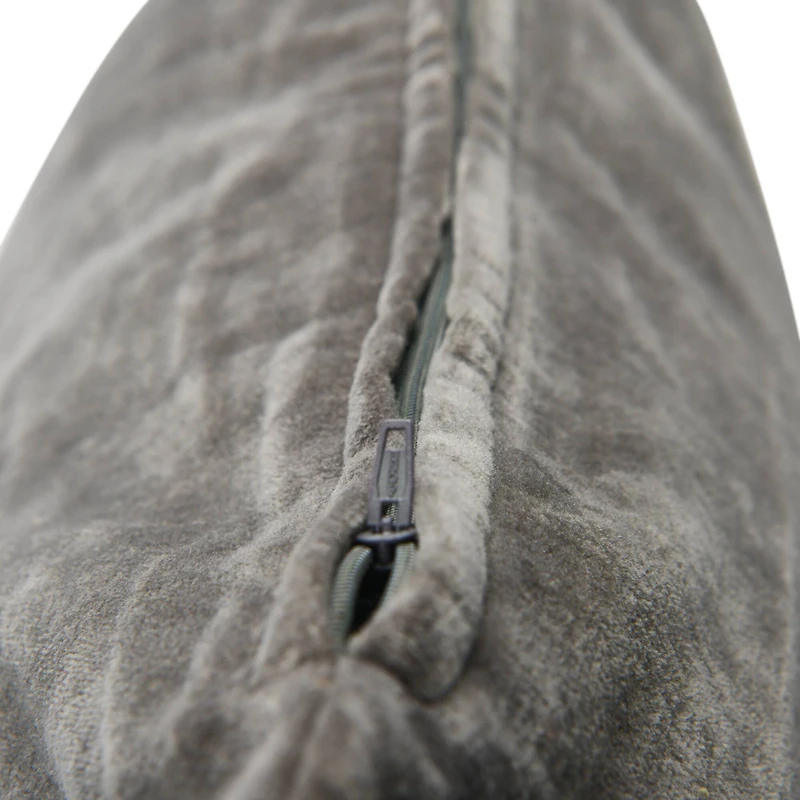 Hello Honey® Gray Square Velvet Knife Edge Pillow Cover