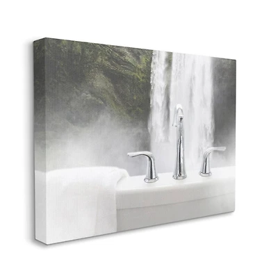Stupell Industries Waterfall Bath Time Bathroom Canvas Wall Art