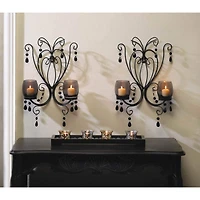 15" Midnight Elegance Candle Wall Sconces, 2ct.