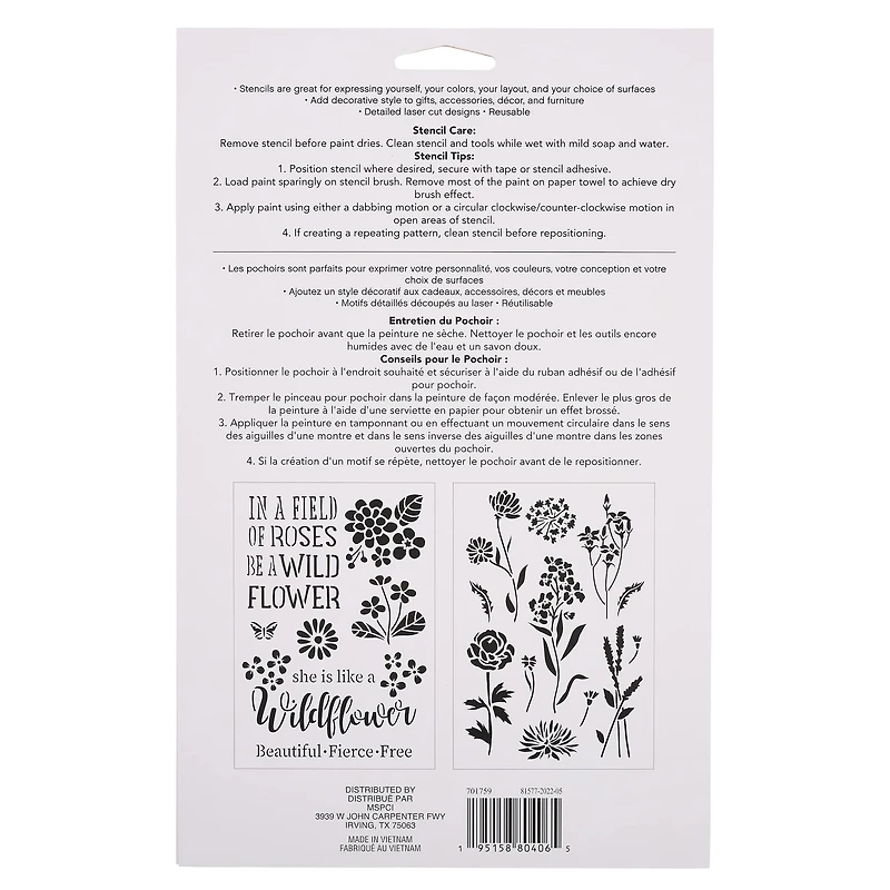 Wildflower Stencils, 7" x 10" by Craft Smart®