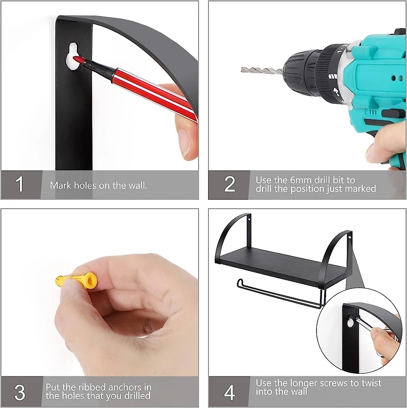 NEX™ 15" Wall Mounted Paper Towel Holder with Wood Shelf