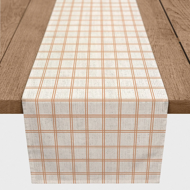 90" Fall Grid Polyester Twill Table Runner