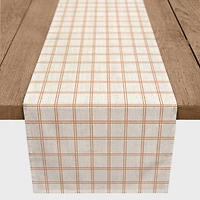 90" Fall Grid Polyester Twill Table Runner
