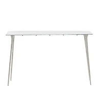 Silver Aluminum Glam Console Table, 50" x 15" x 31"