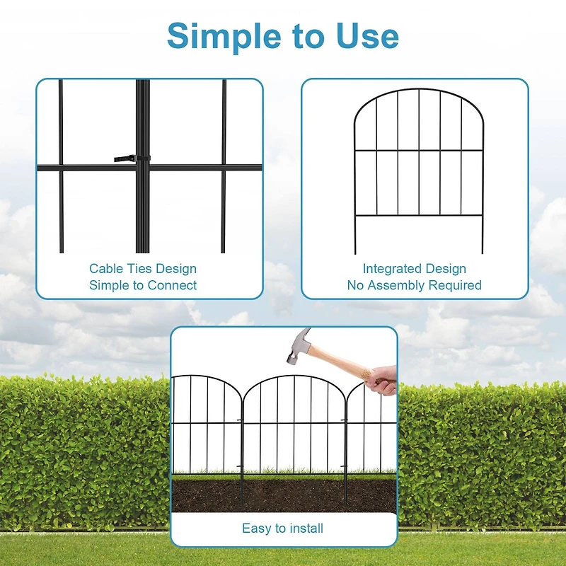NEX 47ft. Black Decorative Arch Garden Fence