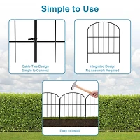 NEX 47ft. Black Decorative Arch Garden Fence