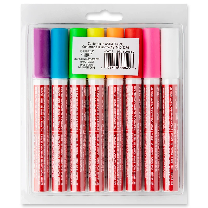 6 Packs: 8 ct. (48 total) Fluorescent Medium Tip Chalk Marker Set by Craft Smart®