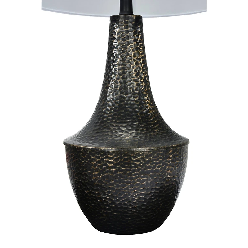 Hello Honey® 28" Hammered Metal Table Lamp with Linen Shade