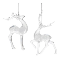 Clear Bubbled Plastic Deer Ornaments Set