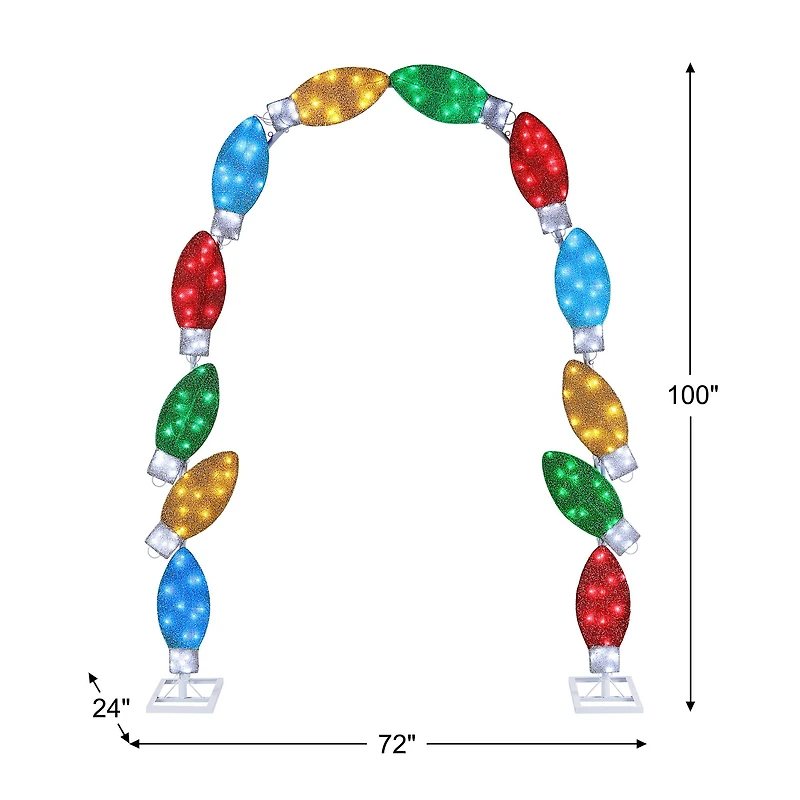 Mr. Christmas 8 ft. Illuminated Tinsel C9 Bulb Arch​
