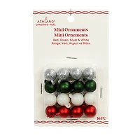 Mini 15mm Red, Green, Silver & White Ball Ornaments, 16ct. by Ashland®