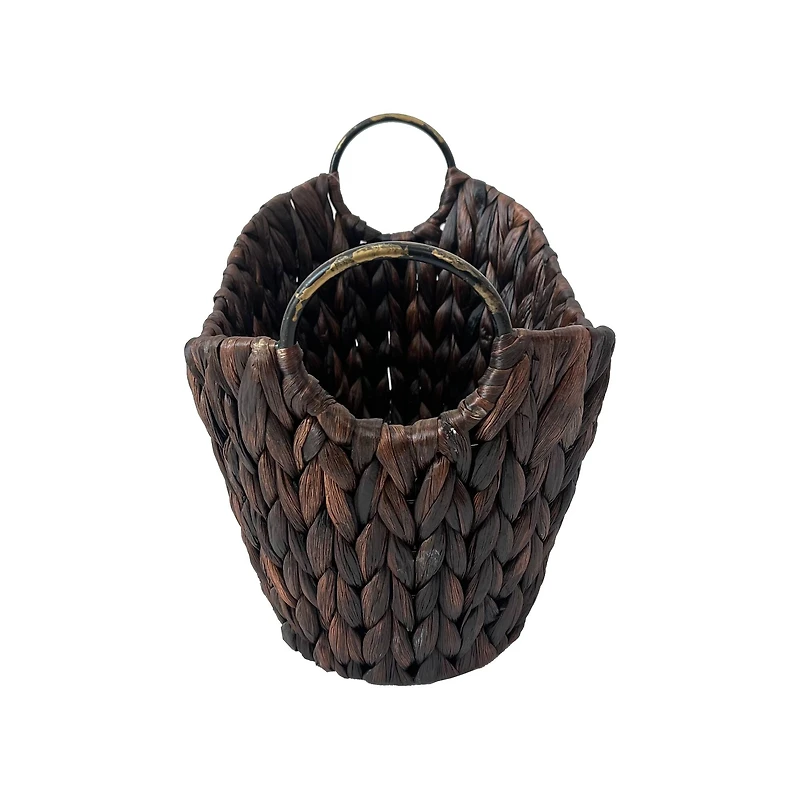 Espresso Woven Basket with Metal Handles by Ashland