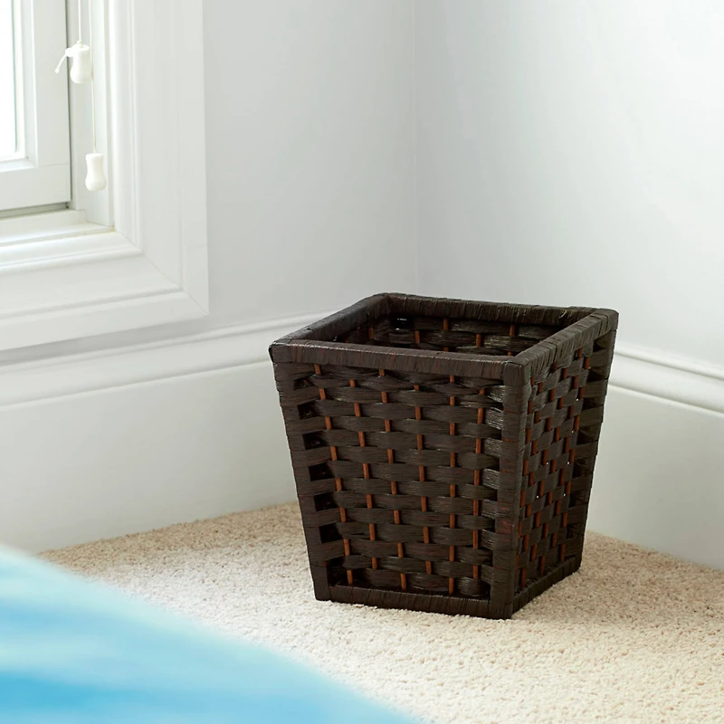 Household Essentials 10" Woven Square Waste Basket