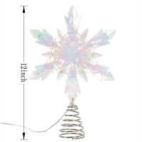 12" Iridescent Acrylic Snowflake Lighted Tree Topper by Ashland®