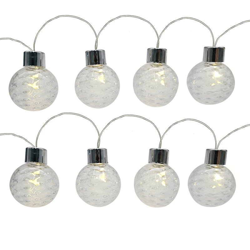 12ct. Warm White LED Clear G30 Ball String Lights on Silver Wire by Ashland®