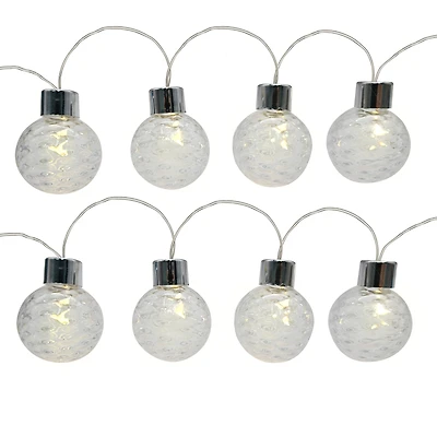 12ct. Warm White LED Clear G30 Ball String Lights on Silver Wire by Ashland®