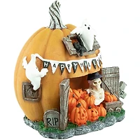 7" LED Lighted Pumpkin Village Halloween Decoration