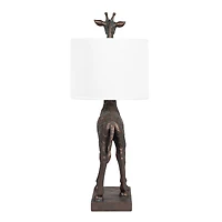 Hello Honey® 28" Bronze Giraffe Table Lamp with Linen Shade