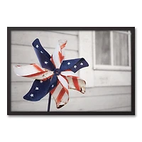 American Pinwheel Black Framed Canvas