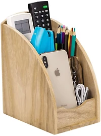 NEX™ 8" Natural 3-Slot Wood Remote Control Holder