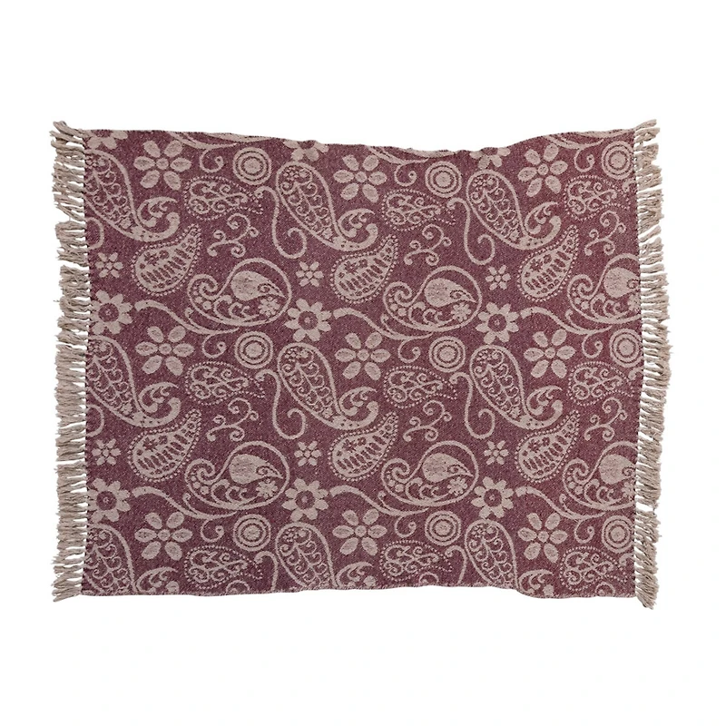Hello Honey® Paisley Pattern Recycled Cotton Throw Blanket