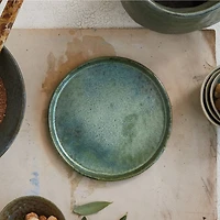 Hello Honey® 7" Matte Teal Reactive Glaze Stoneware Plate, 4ct.