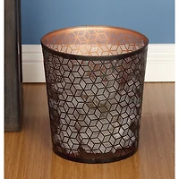 10" Black Metal Contemporary Small Waste Bin
