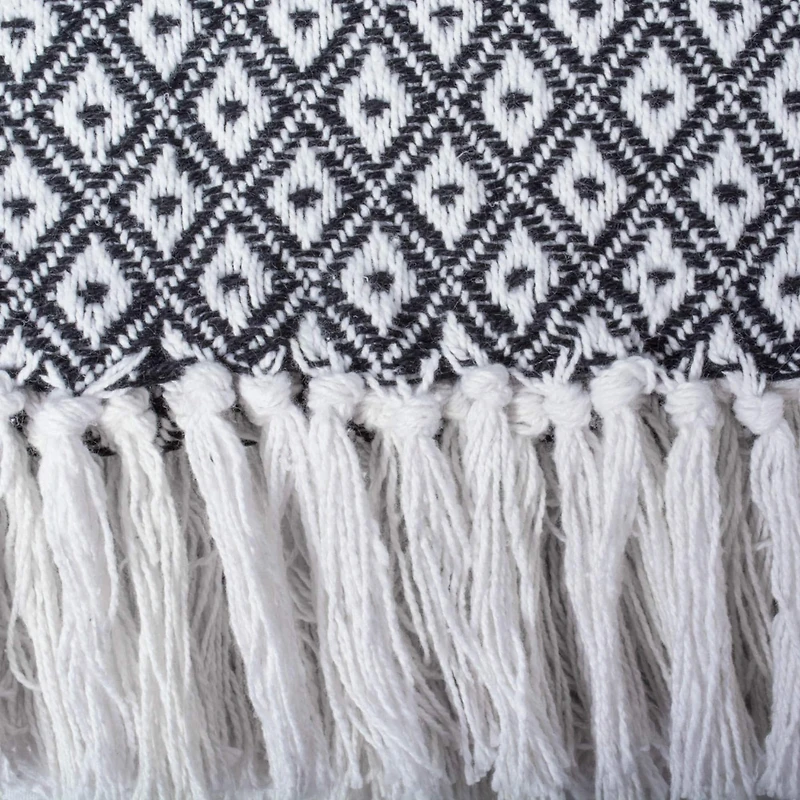 Black Mini Diamond Throw